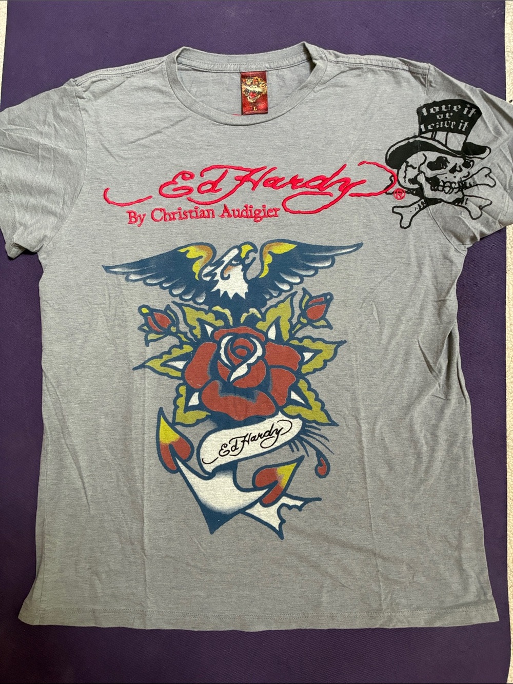 Vintage Ed Hardy Tshirt by Christian Audigier. Size L.